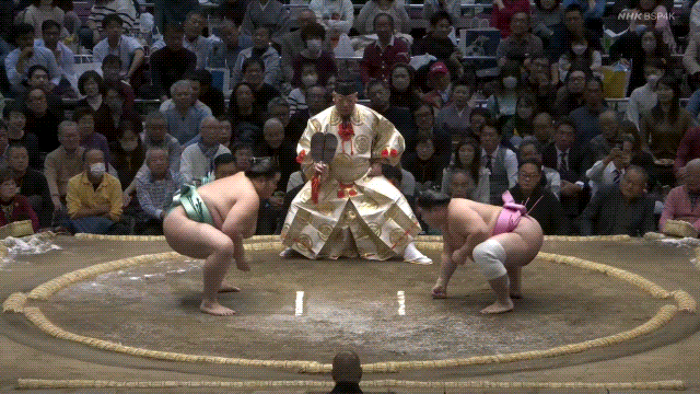 Grand Sumo: Kotonowaka vs. Ura.