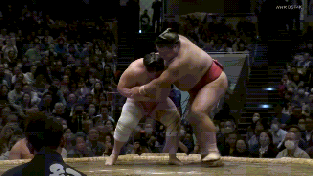 Grand Sumo: Takayasu vs. Ura.