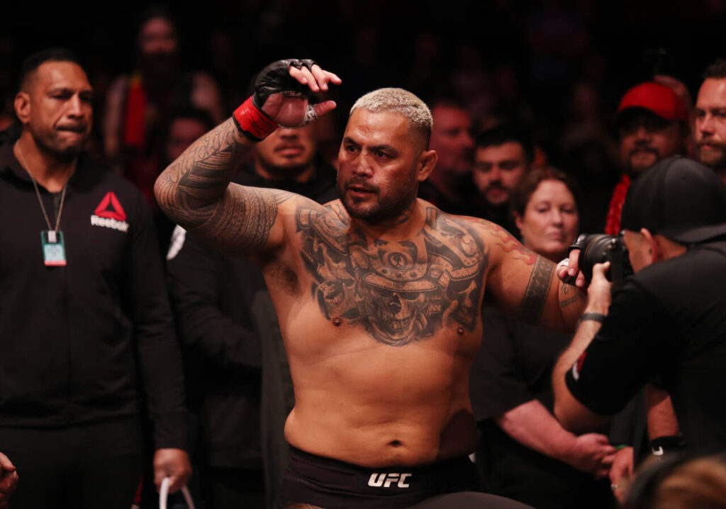 MMA: UFC Fight Night-Adelaide-Hunt vs Willis, Dec 1, 2018; Adelaide, Australia; Mark Hunt (red gloves) before his fight against Justin Willis (blue gloves) during UFC Fight Night at the Adelaide Entertainment Centre. Mandatory Credit: James Elsby-USA TODAY Sports, 01.12.2018 15:09:37, 11772662, UFC Fight Night, Mark Hunt, Justin Willis, MMA PUBLICATIONxINxGERxSUIxAUTxONLY 11772662