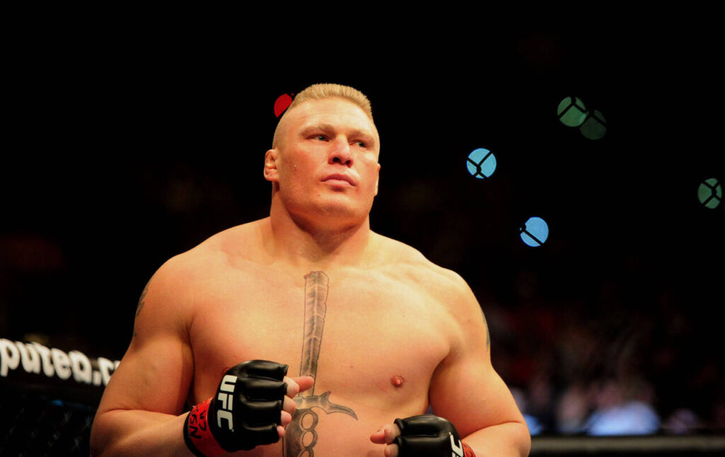 US PRESSWIRE Sports Dec. 30, 2011; Las Vegas, NV, USA; UFC fighter Brock Lesnar during a heavyweight bout at UFC 141 at the MGM Grand Garden event center. Las Vegas Nevada USA, EDITORIAL USE ONLY PUBLICATIONxINxGERxSUIxAUTxONLY 5932628