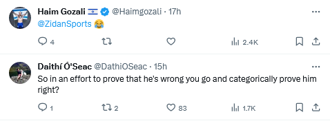 Twitter responses to Haim Gozali