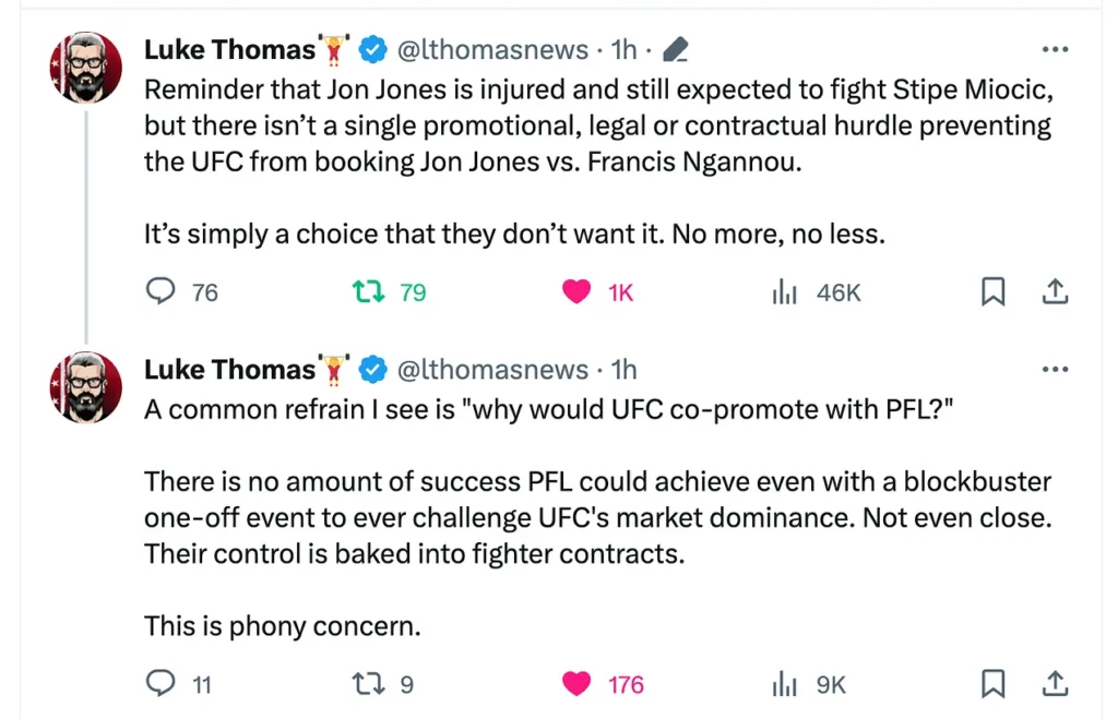 Tweet from Luke Thomas.